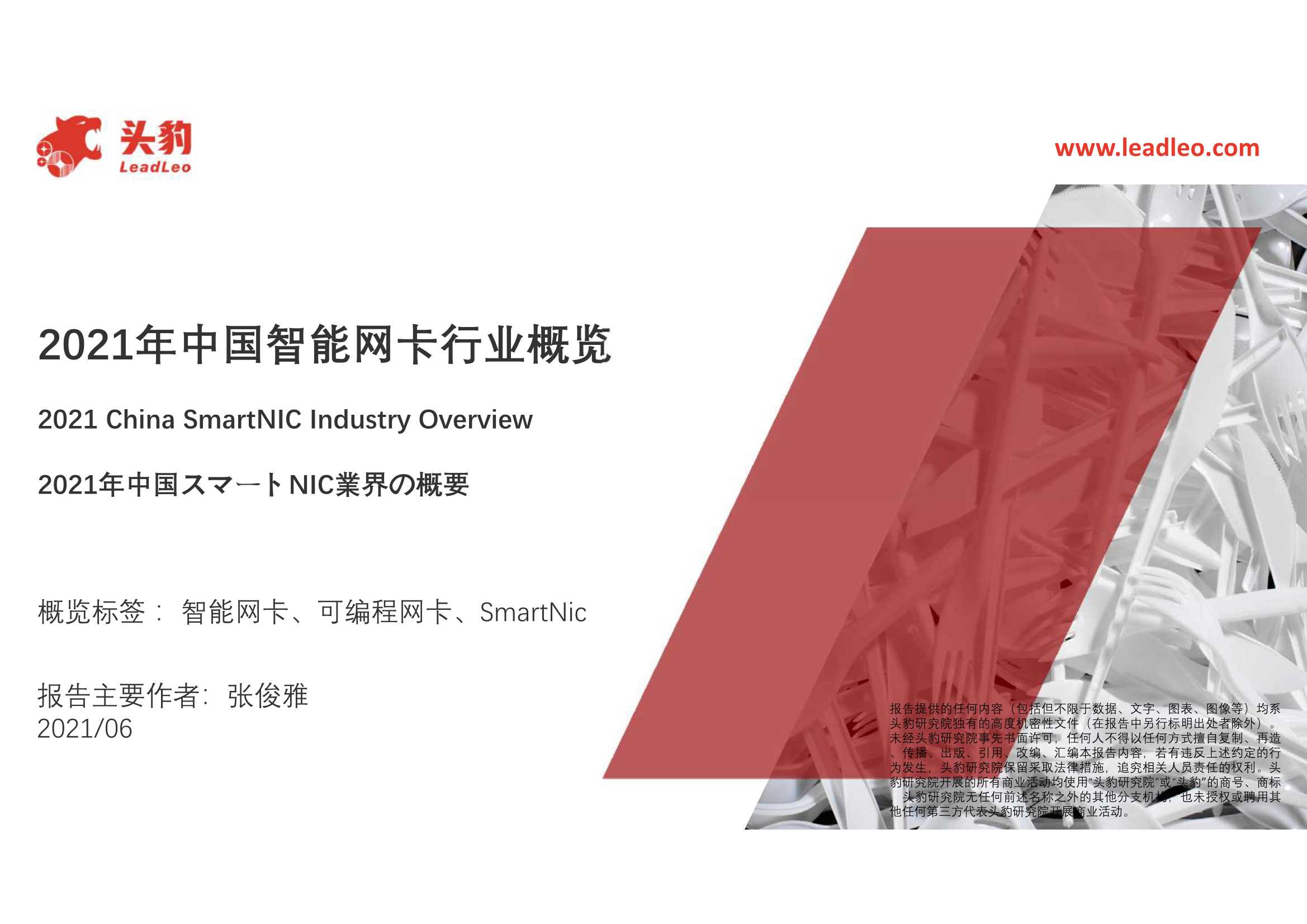 头豹研究院-2021年中国智能网卡行业概览-2021.06-36页