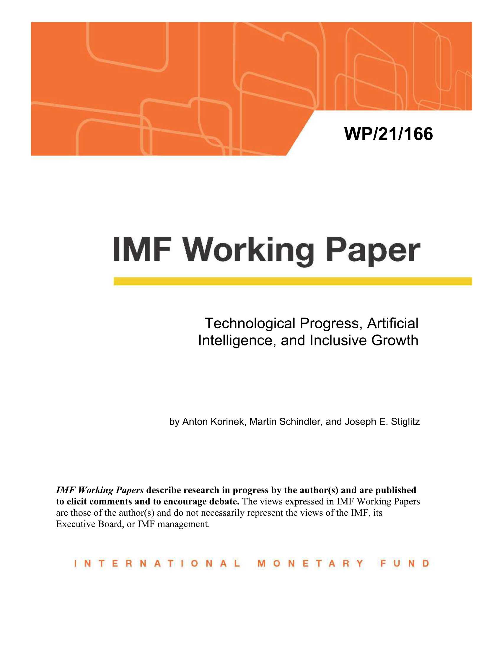 IMF-技术进步、人工智能和包容性增长（英文）-2021.06-47页