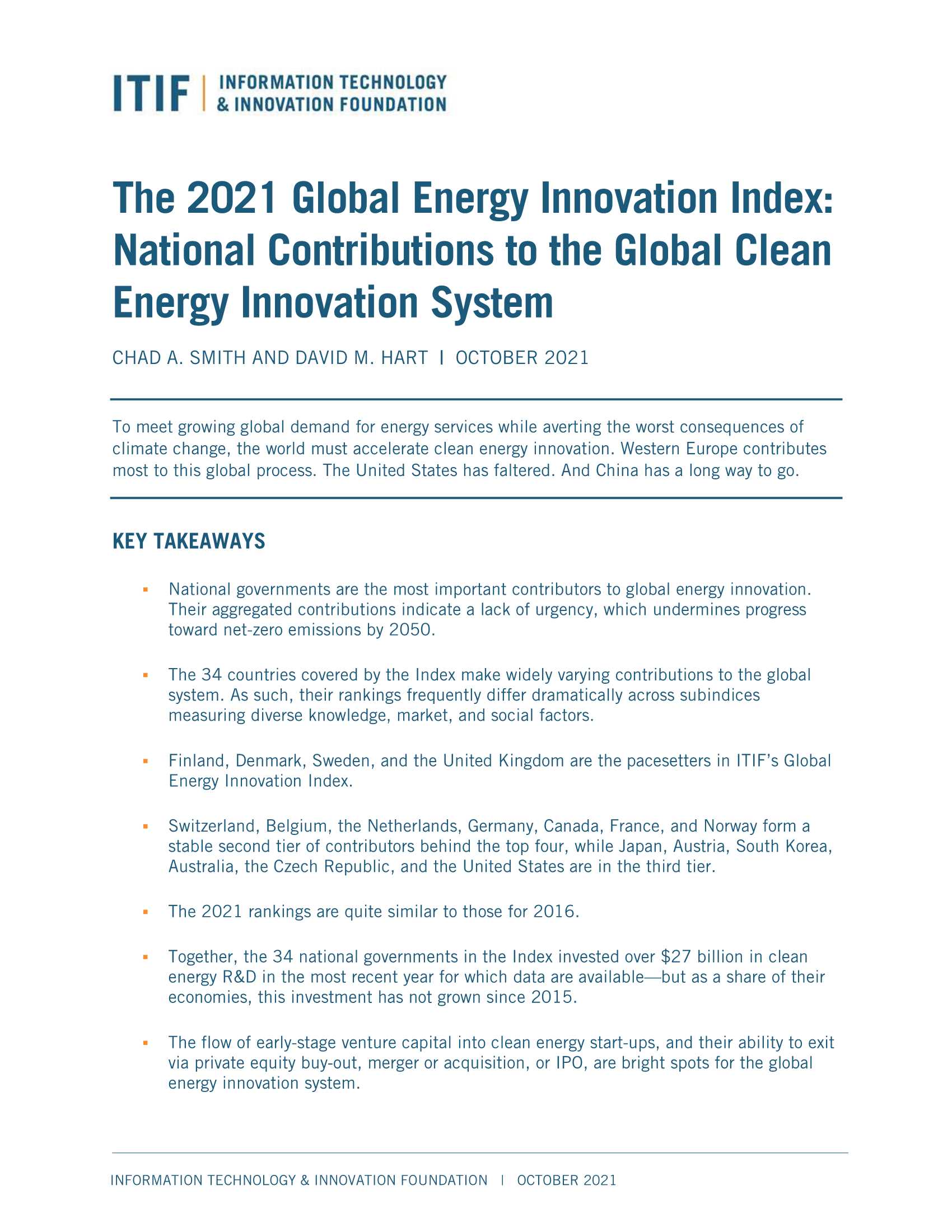 ITIF-2021年全球能源创新指数：国家对全球清洁能源创新体系的贡献（英）-2021.10-44页