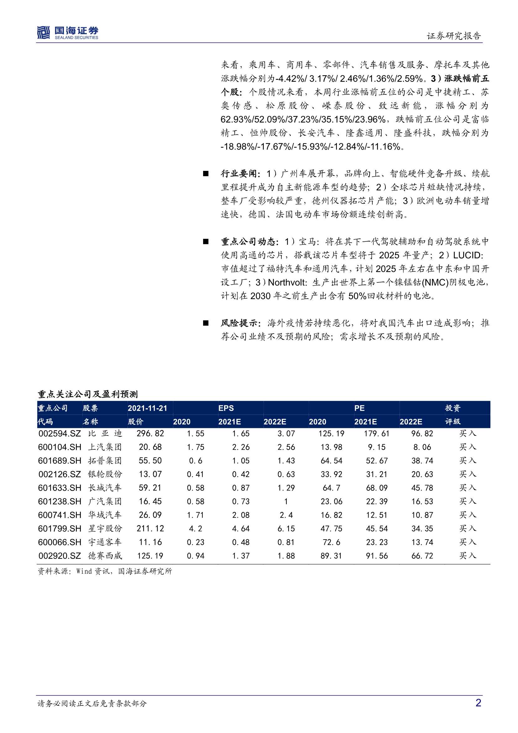国海证券-汽车行业周报：广州车展，自主品牌齐向上，智能硬件竞升级-20211121-22页