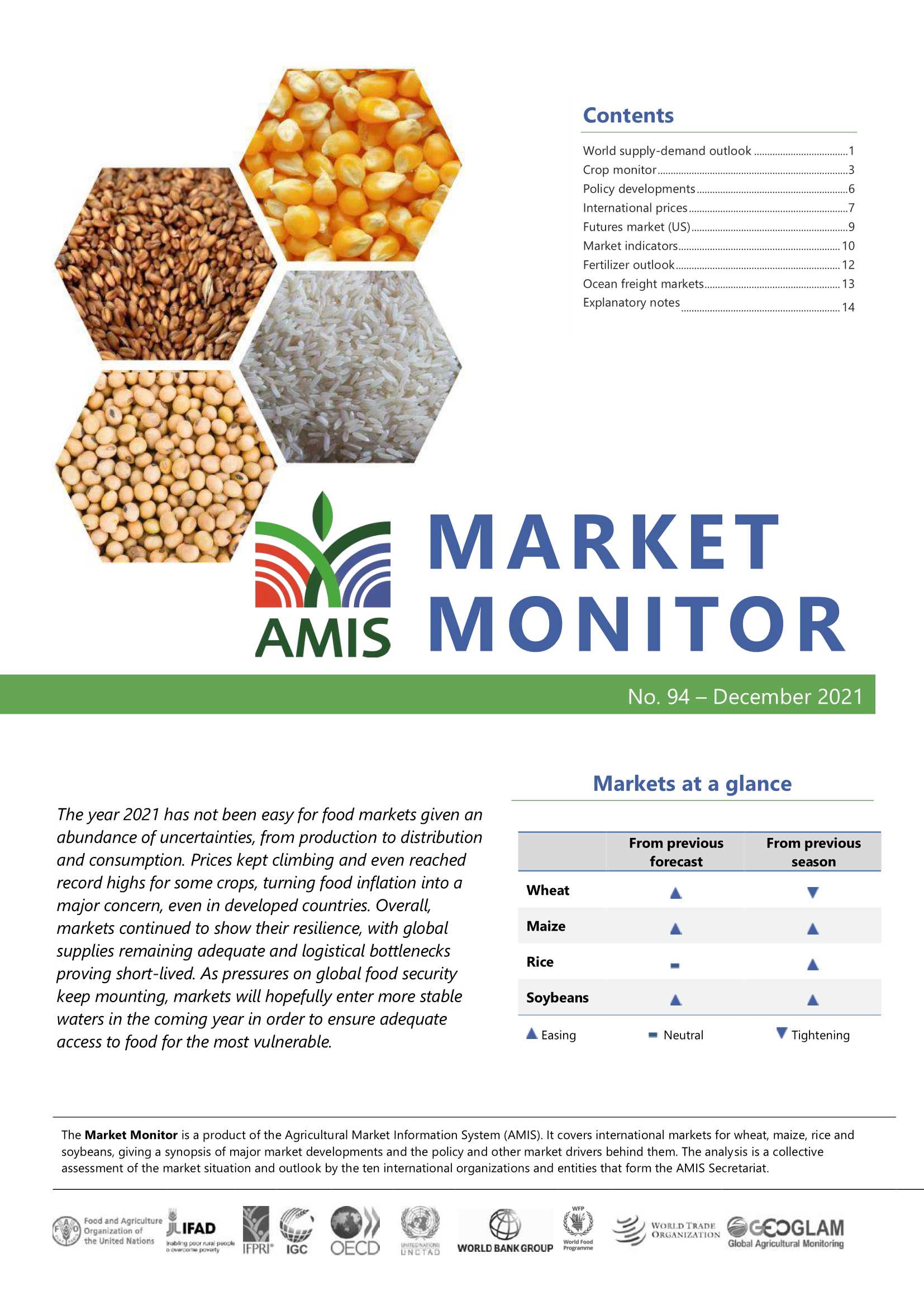 全球主要粮食市场信息月度报告（英）-2021.12-15页