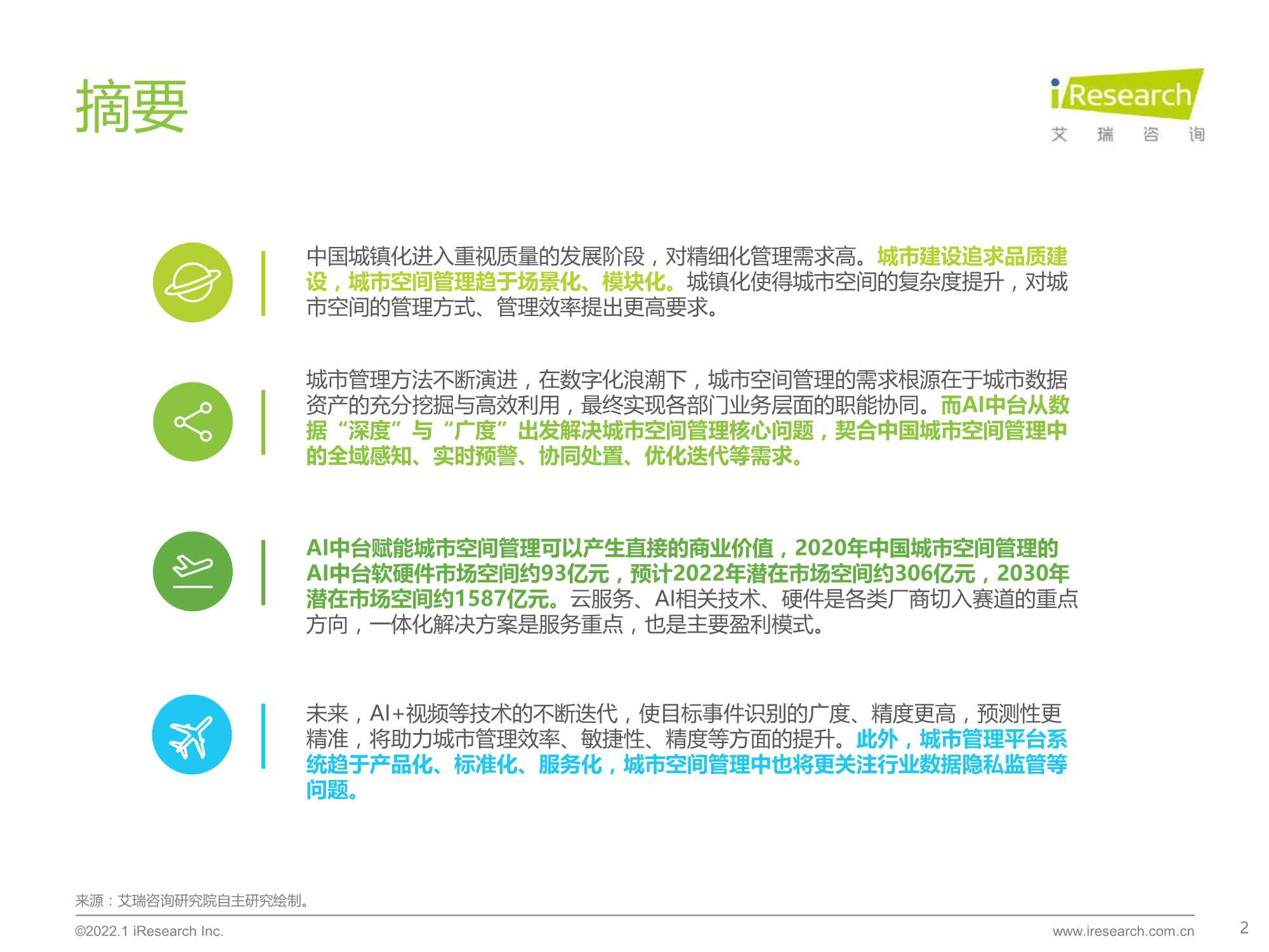 艾瑞咨询-2021年中国AI中台赋能城市空间管理白皮书-2022.01-42页