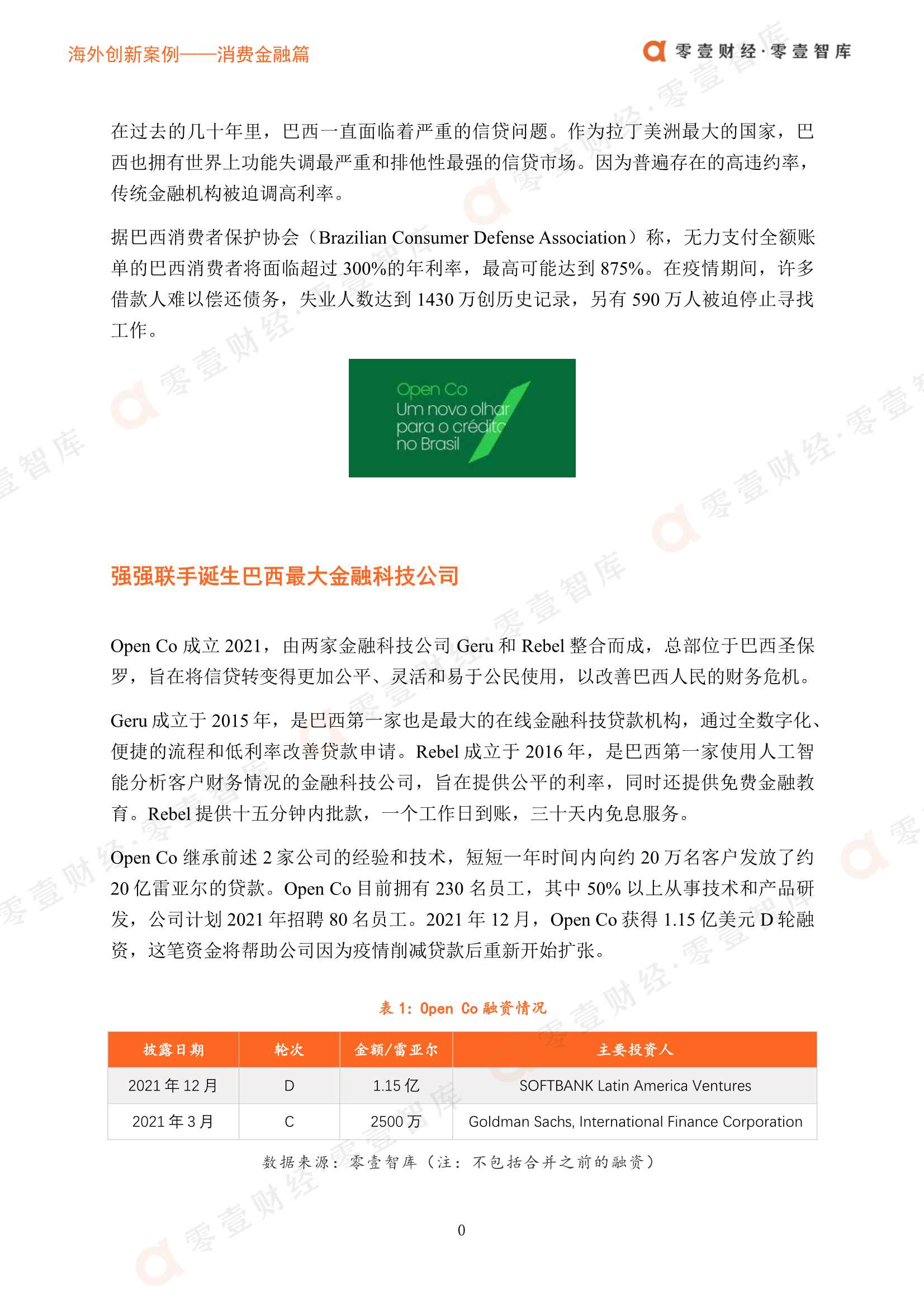 零壹智库-海外创新案例 Open Co： 两大金融科技公司整合而成的信贷市场黑马-2022.01-9页