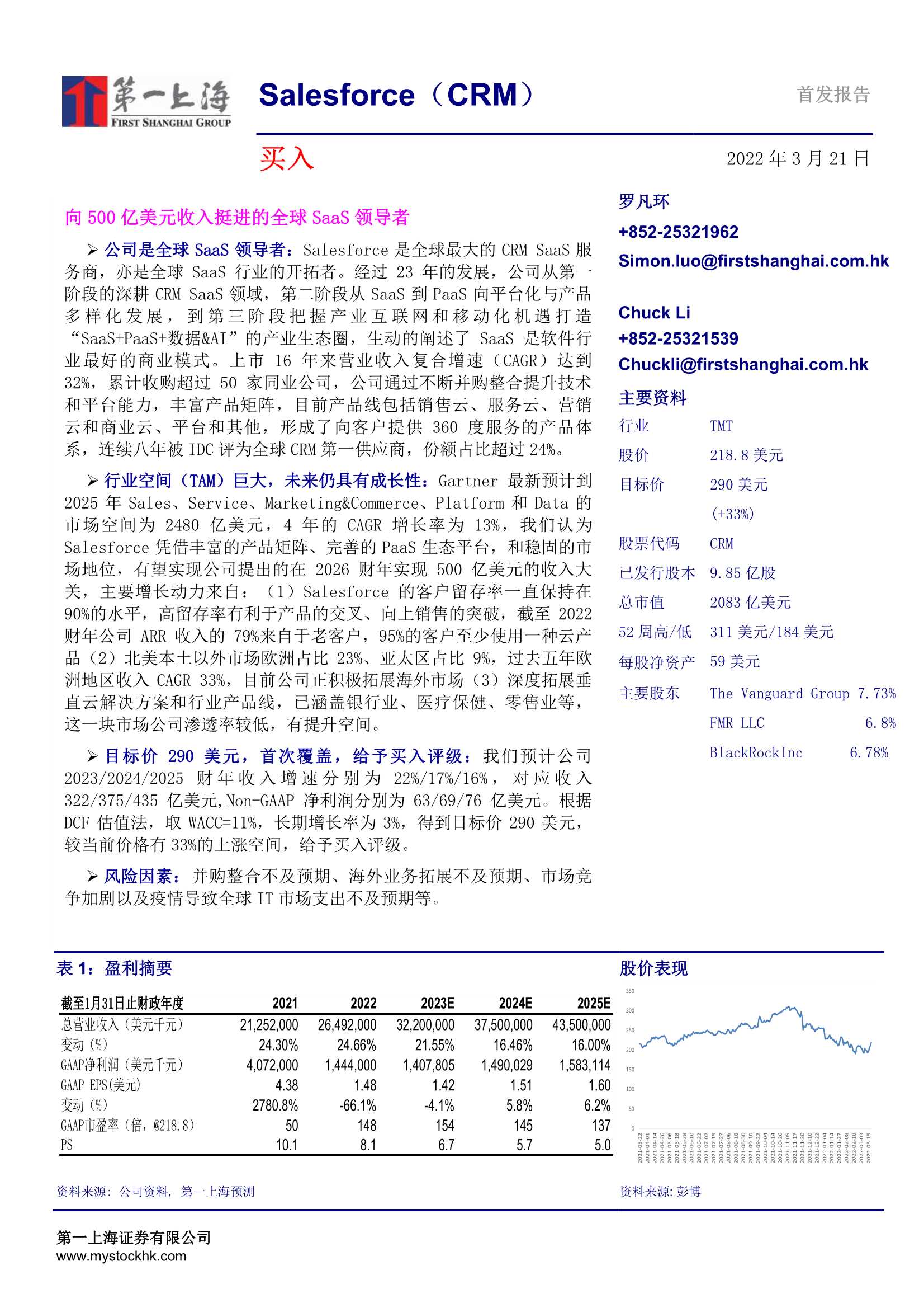 第一上海-Salesforce-CRM.US-向500亿美元收入挺进的全球SaaS领导者-20220321-28页